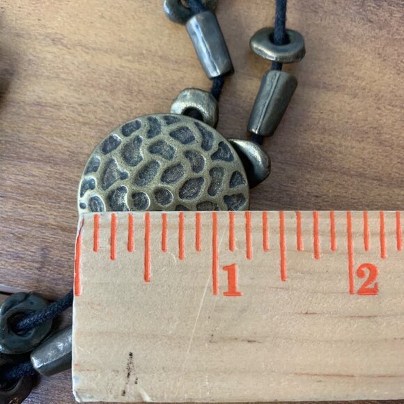 Vintage Bronze-Tone African-Inspired Belt Chain With Textured Discs adjustable - Picture 5 of 8